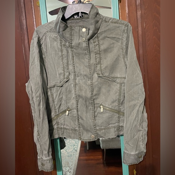 Jones New York Women’s Size L Retro Green Gold Zip up jacket - Picture 1 of 7